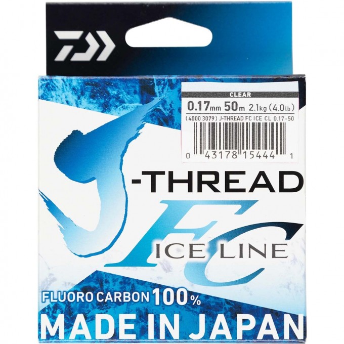 Леска DAIWA J-Thread Fluoro Carbon Ice Line 50м 0.15мм (прозрачная) 40003078