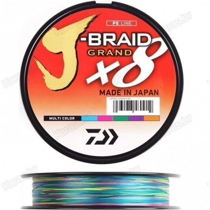 Шнур DAIWA J-BRAID GRAND X8E 300М 0,22ММ MULTI COLOR 12795-122